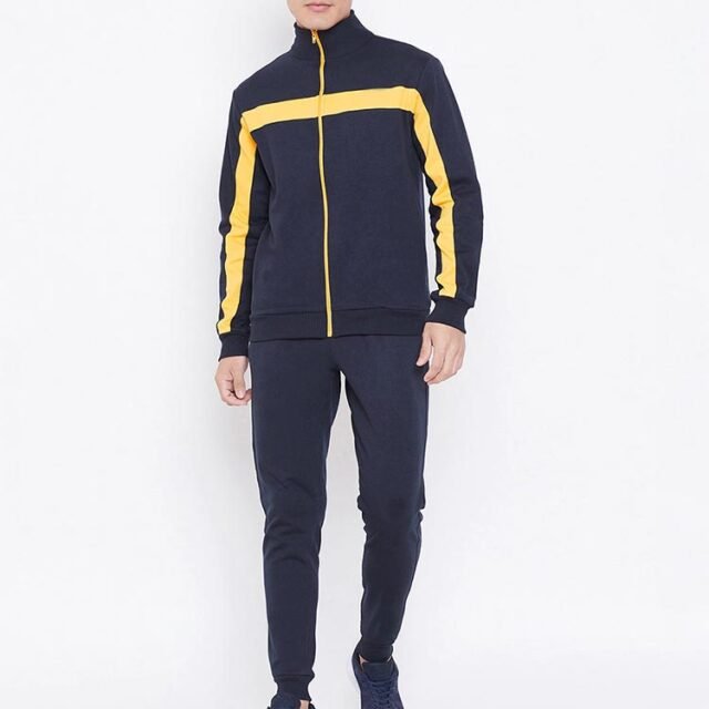 Men's Color Block Tracksuit Set