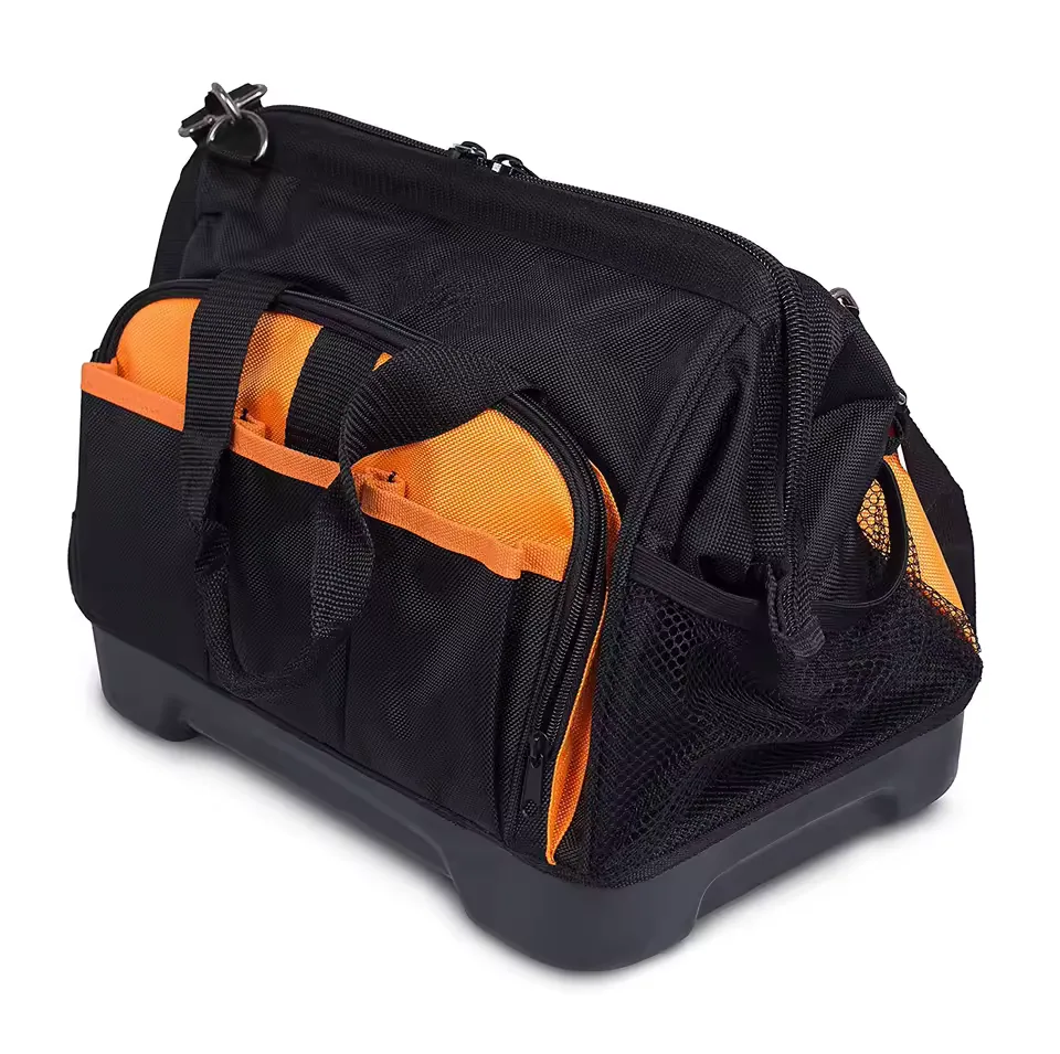 16-Pocket Hard-Base Zip-Top Tool Bag