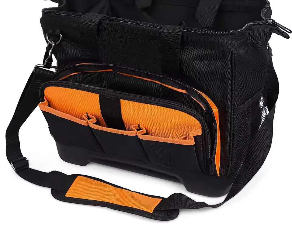16-Pocket Hard-Base Zip-Top Tool Bag