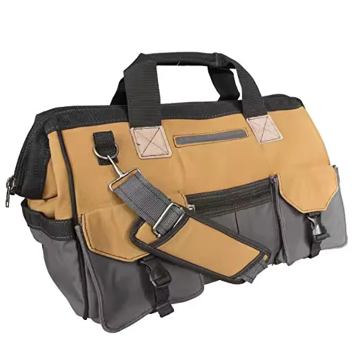 Zweifarbige Schultertasche für Arbeitskleidung und Werkzeuge