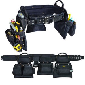 5605 Professional Carpenters Combo Tool Bag Black 18 Pocket Durable Custom Heavy Duty